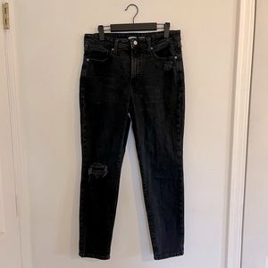 Old Navy Women’s Straight Leg High Rise Black Denim Mom Jeans